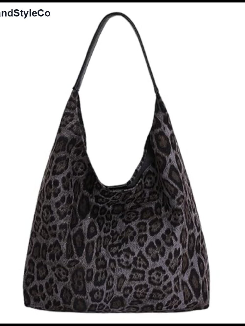 Faux Suede Leopard Tote Bag Large Capacity Shopper Shoulder Bag for Women